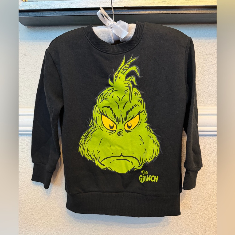 Black Grinch Kids Crewneck Sweatshirt